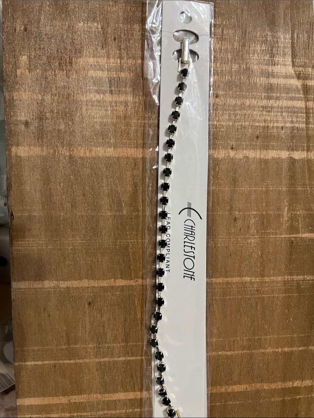 3/$18 Black Austrian Crystal Bracelet on Silver Lot 794